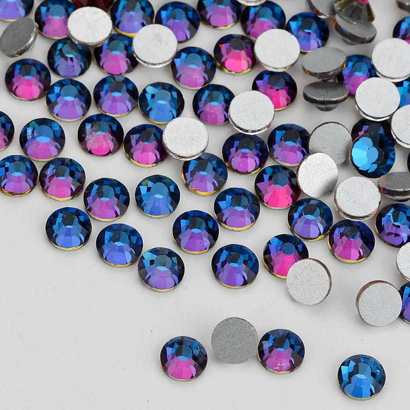 Hot Selling SS10 Blingbling Crystal Rhinestone 100 Colors 12 Sizes Glass Rhinestones Flat Back Non Hotfix for Garment
