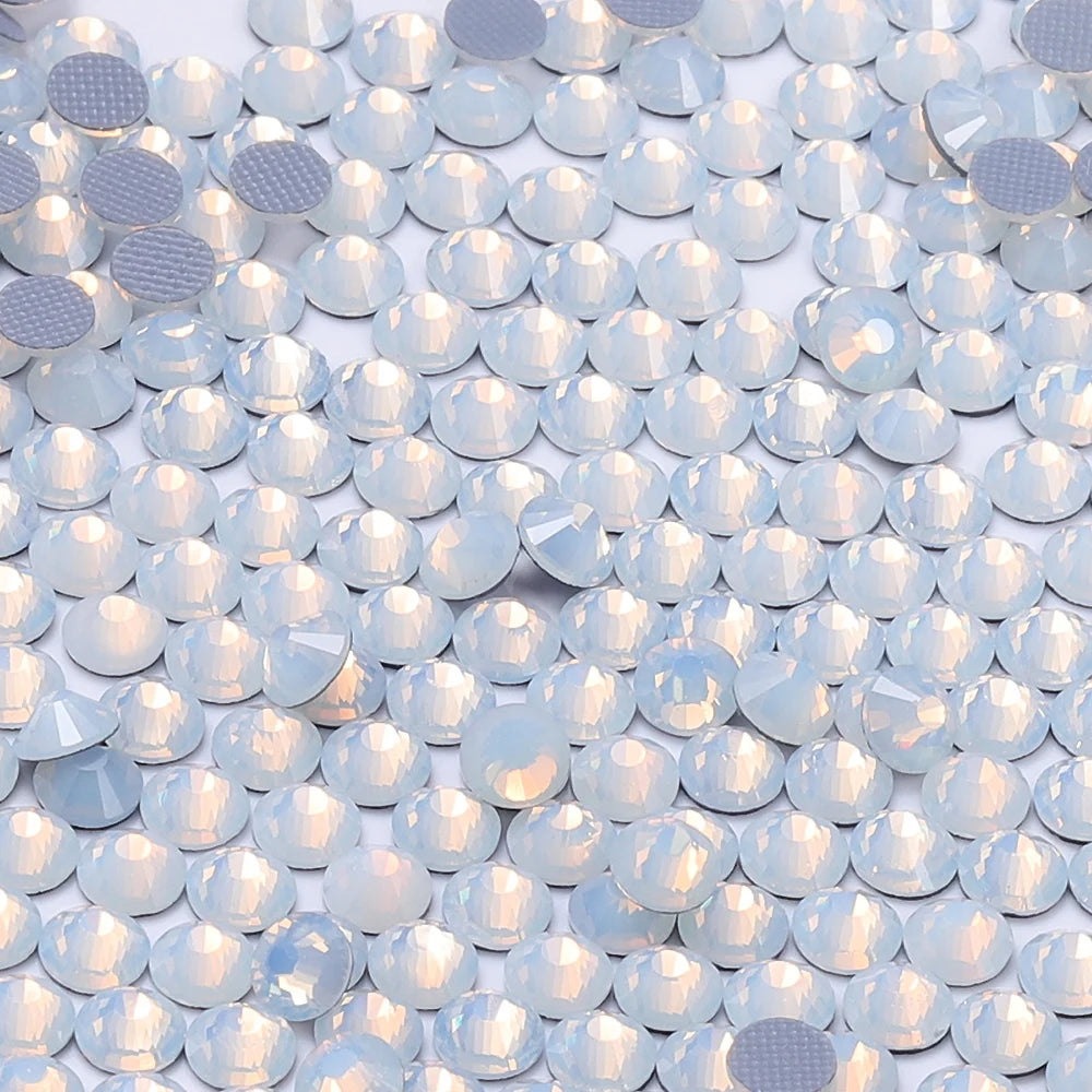 Wholesale 60Colors Hotfix Glass Crystal Rhinestone Flat Back Round Hotfix Crystal Stone Delicate for Clothing Accessories