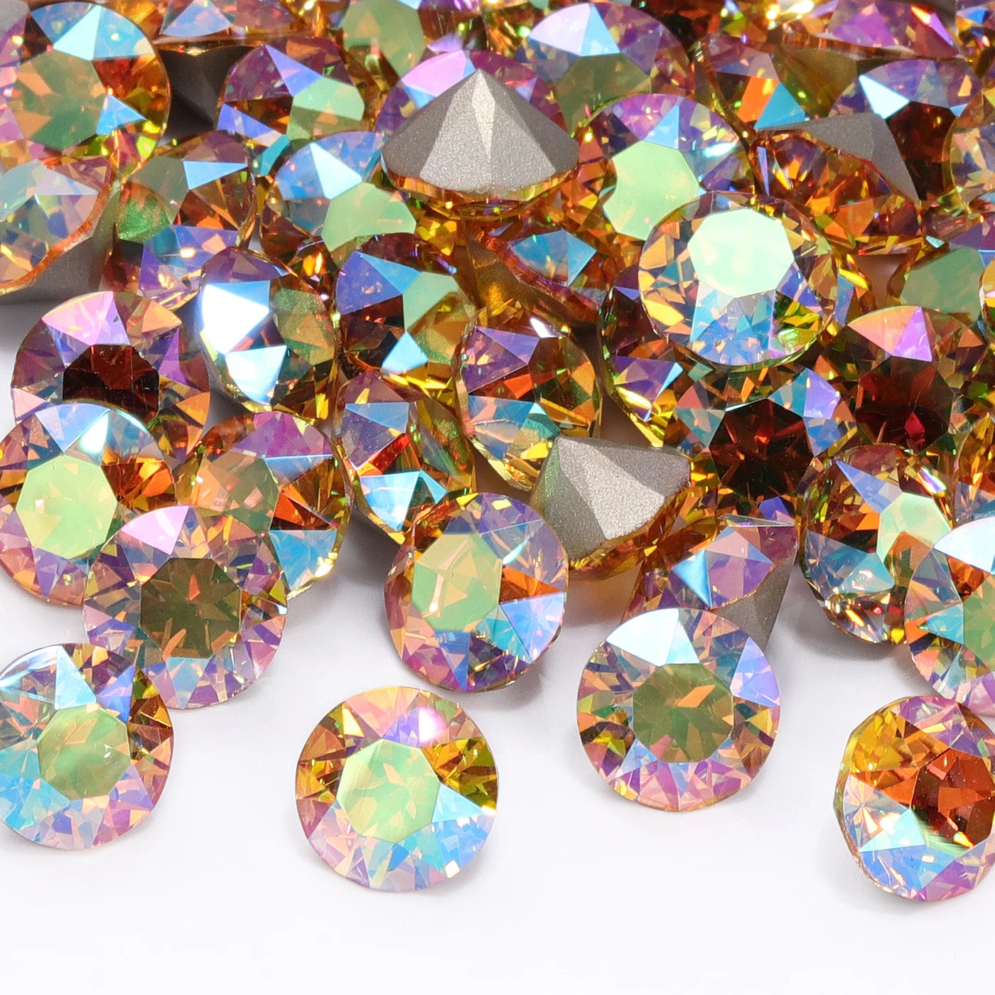 QIYI High Quality Factory Wholesale 200+ Colors Trendy Shimmer Luxury K9 XIRIUS Chaton Pointback Rhinestone for Decoration Cloth