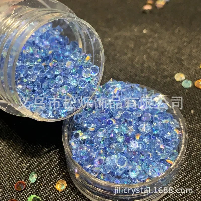 Wholesale Unique Gradient Coloured Plastic Resin Rhinestones Loose Beads for DIY Accessories Bulk Craft Materials