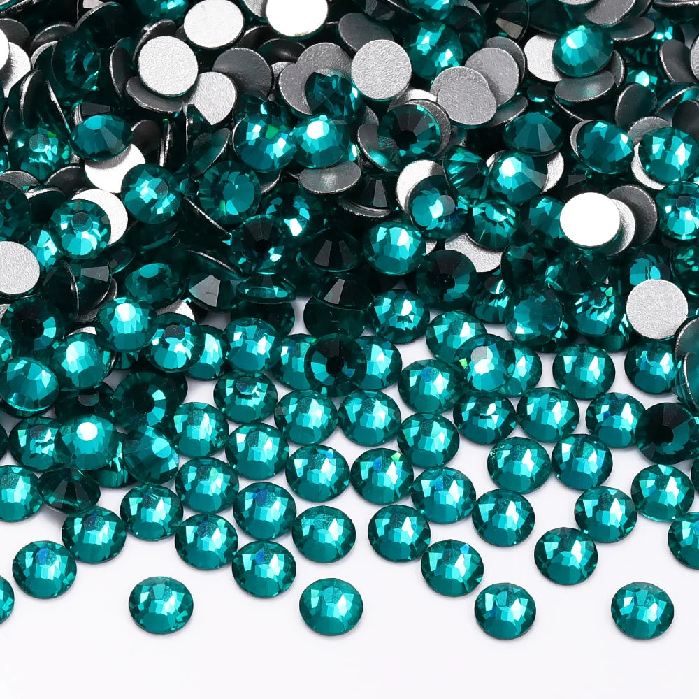 Blue Colors Glass Bling Crystal Wholesale Rhinestone Non Hotfix Flat Back Crystal Glass  for Clothing Accessories