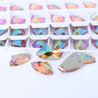 Factory Direct Wholesale Low MOQ Glass Crystal Galactic Sew-On Rhinestones With Two Holes for Garment Decoration 3256