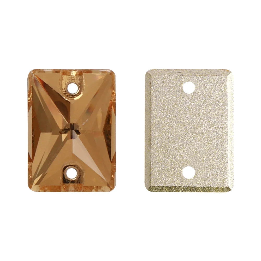 QIYI Multi Colors and Size Rectangle Sew-on Stone for Choice Clear Glass Flat Back Top Quality Sew on Rhinestones (3250)