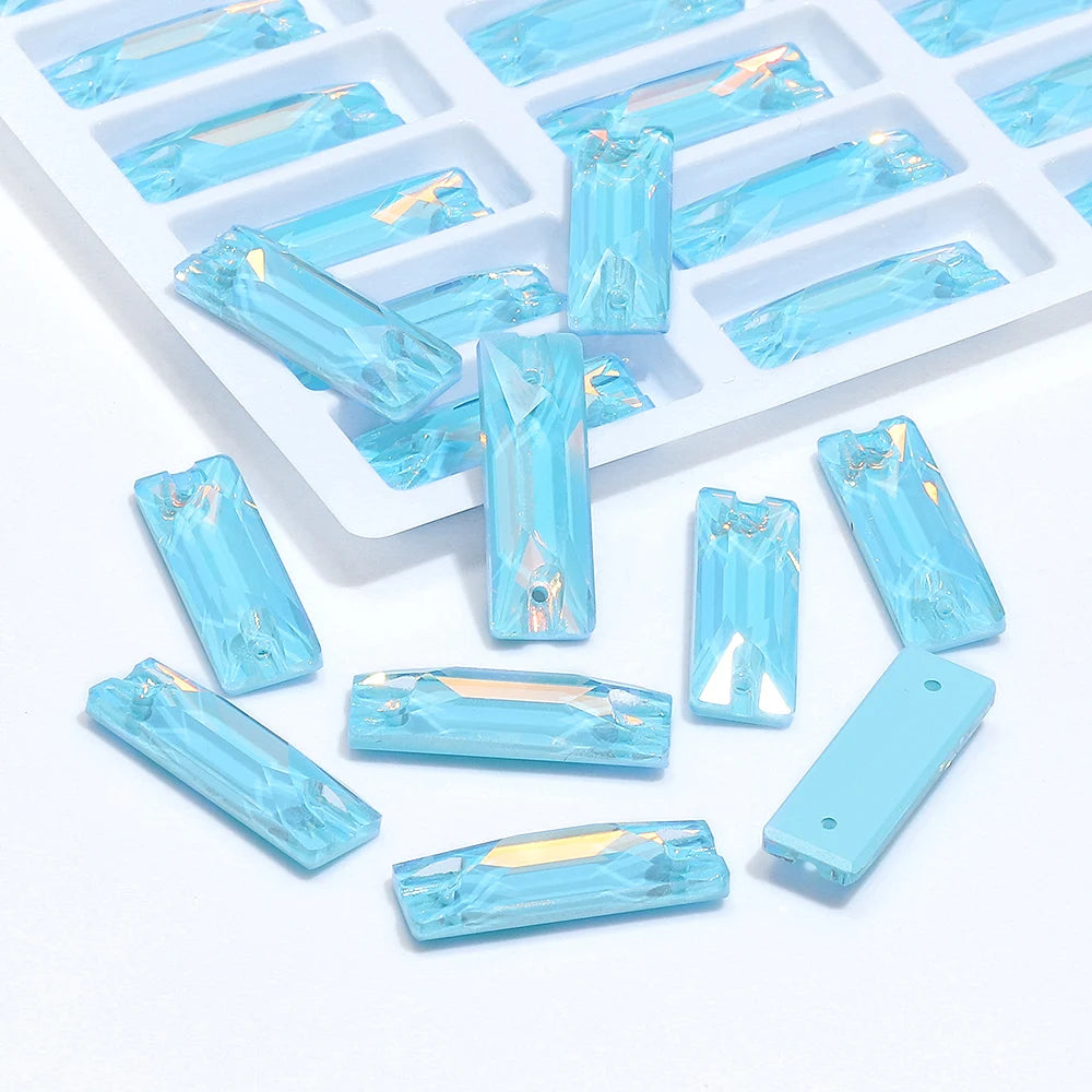 3250 Wholesale Rectangle  Cosmic  4*8/6*18/7*21/8.5*26mm Crystal Glass Sew-on Rhinestones Flatback or Clothing Decoration