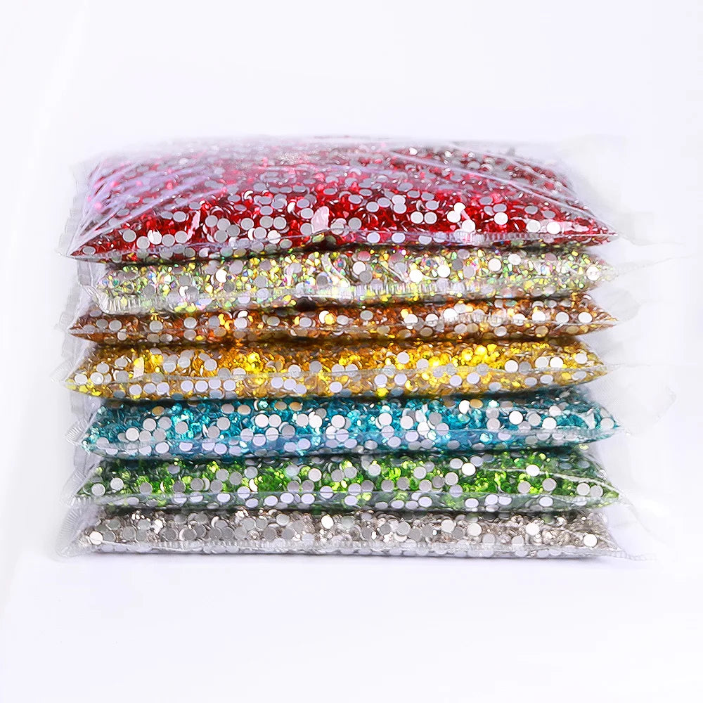 Wholesa 14400PCS Crystal AB Rhinestones Bulk Glass Flatback Non Hotfix Rhinestones Ss10 for Nail Art Garment