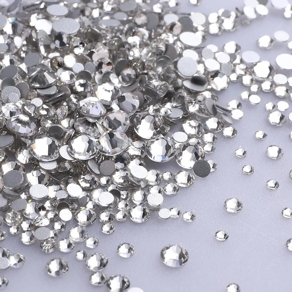 Wholesale Rhinestones Multi Sizes Colorful Non Hotfix Rhinestone Flat Back Nail Rhinestones for DIY Crafts