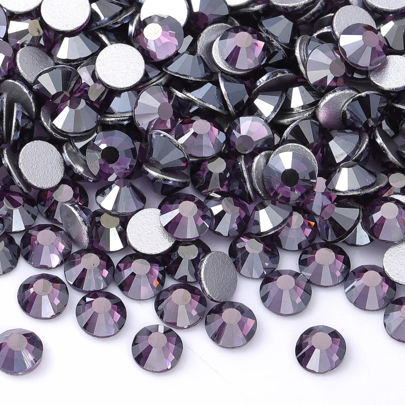 Purple 30Kinds Colors 2024 New Design New Colors Wholesale Rhinestone Non Hotfix Flat Back Crystal Glass  for DIY Nail Clothing