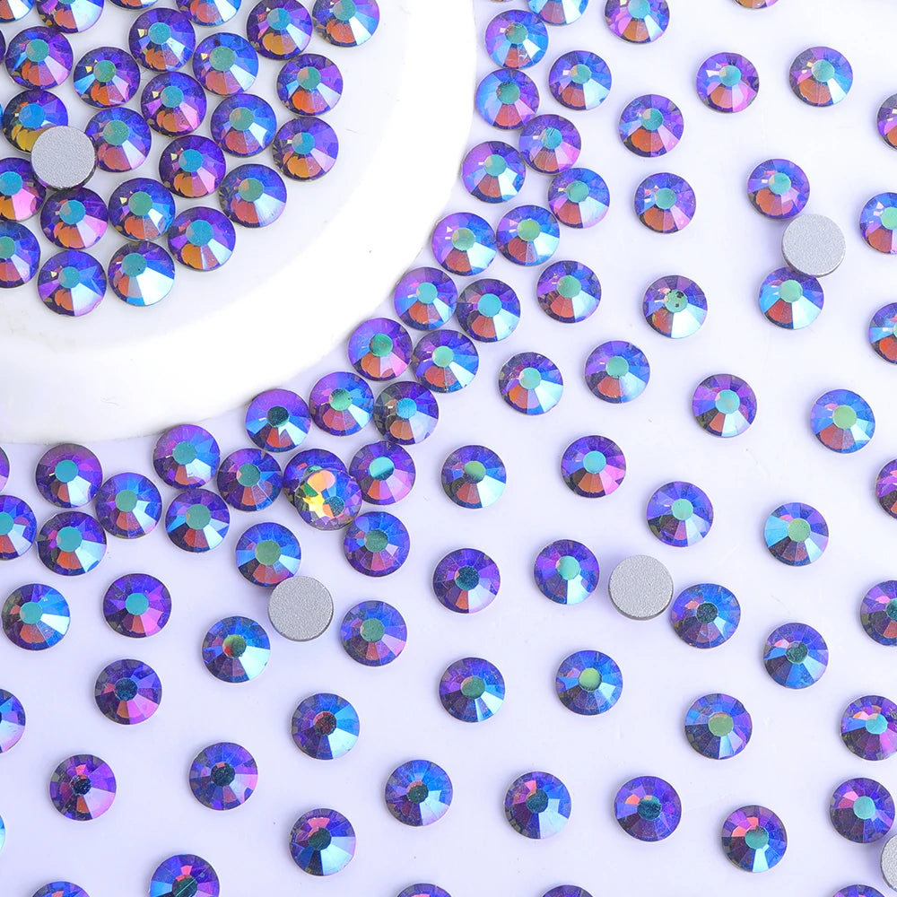 QIYI SS3-SS12 Wholesale Multi AB Colors Fashion High Quality Non Hofix Glass Flat Back Rhinestone for Decoration Cloths Nail Art