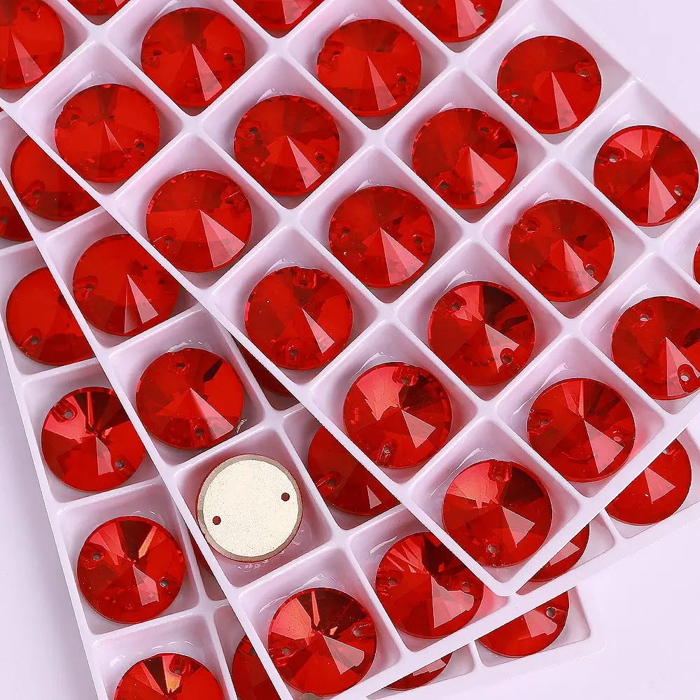 Top Quality Rivoli  80+ Colors Rhinestones Crystal AB Sew-on Rhinestones Glass Gems Clothing Flatback Sewing Stones for Women