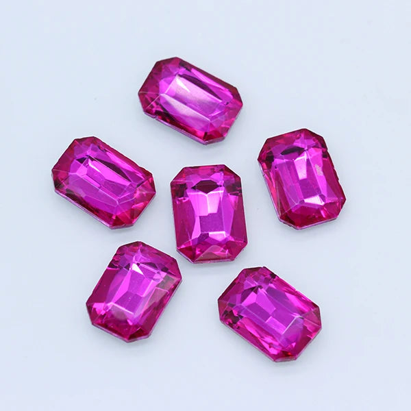 24-colors Rectangle fancy Glass stone pointed back foiled crystal rhinestone Jewels Counter decorations clothes shoes bags Gems