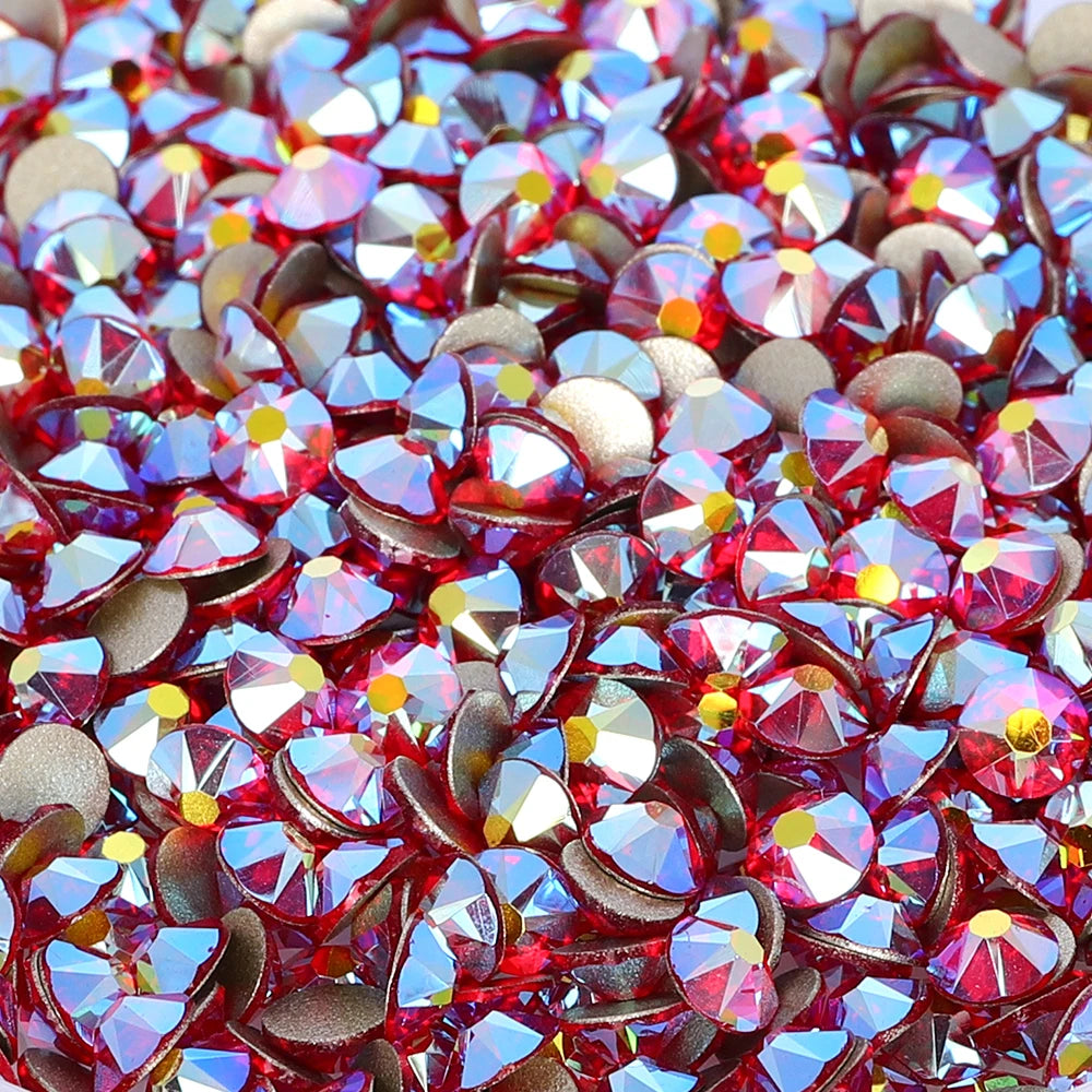 Factory Wholesale Crystal AB Colors 2088 16 Cut Facets Multi and Size Flat Back Golden Bottom High Quality Glass Rhinestones