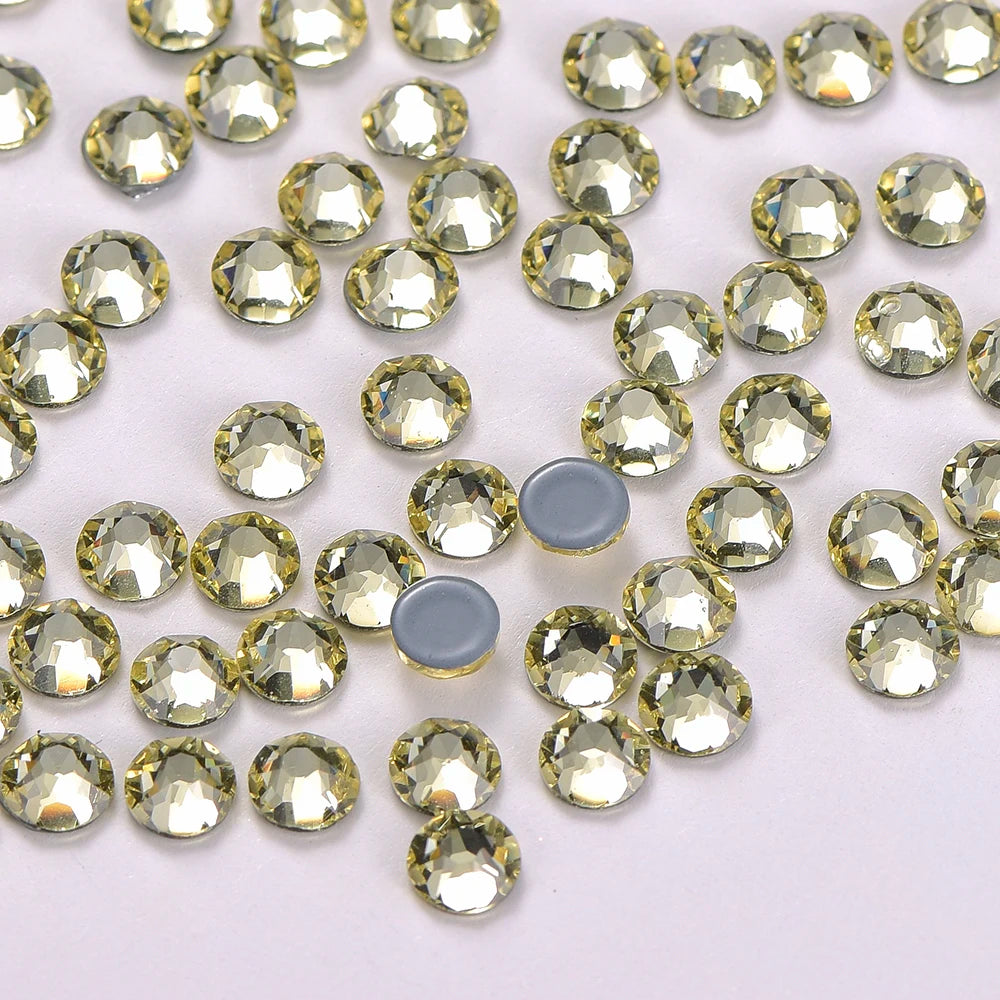 Strass Sewing Fabric Crystal Garment Hotfix Diamond Rhinestone Small Clear Flatback Wholesale 70 Colors AB 8 Big and 8 Glass