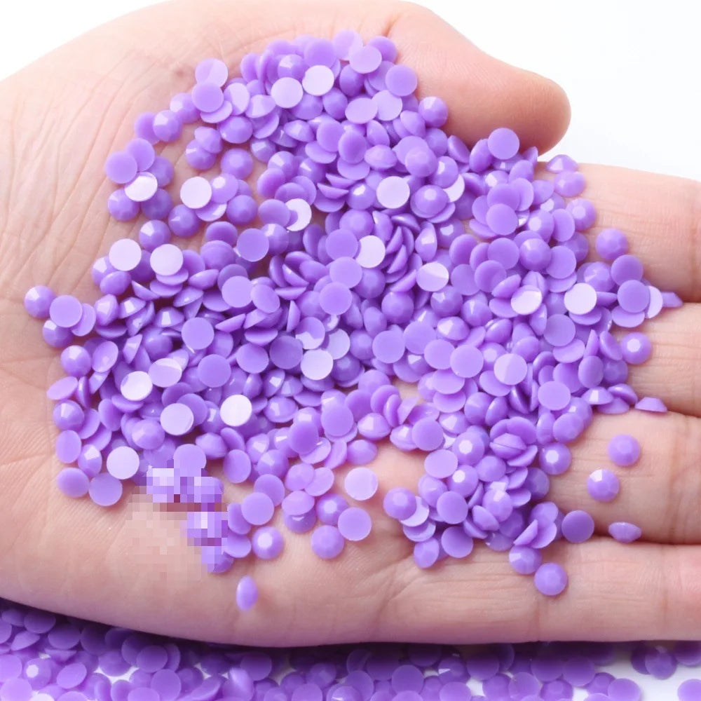 Factory Direct Sales Jelly Solid Opaque Macaroon Color Resin Non Hot Fix Stones Crystal Rhinestones for Garment Decoration