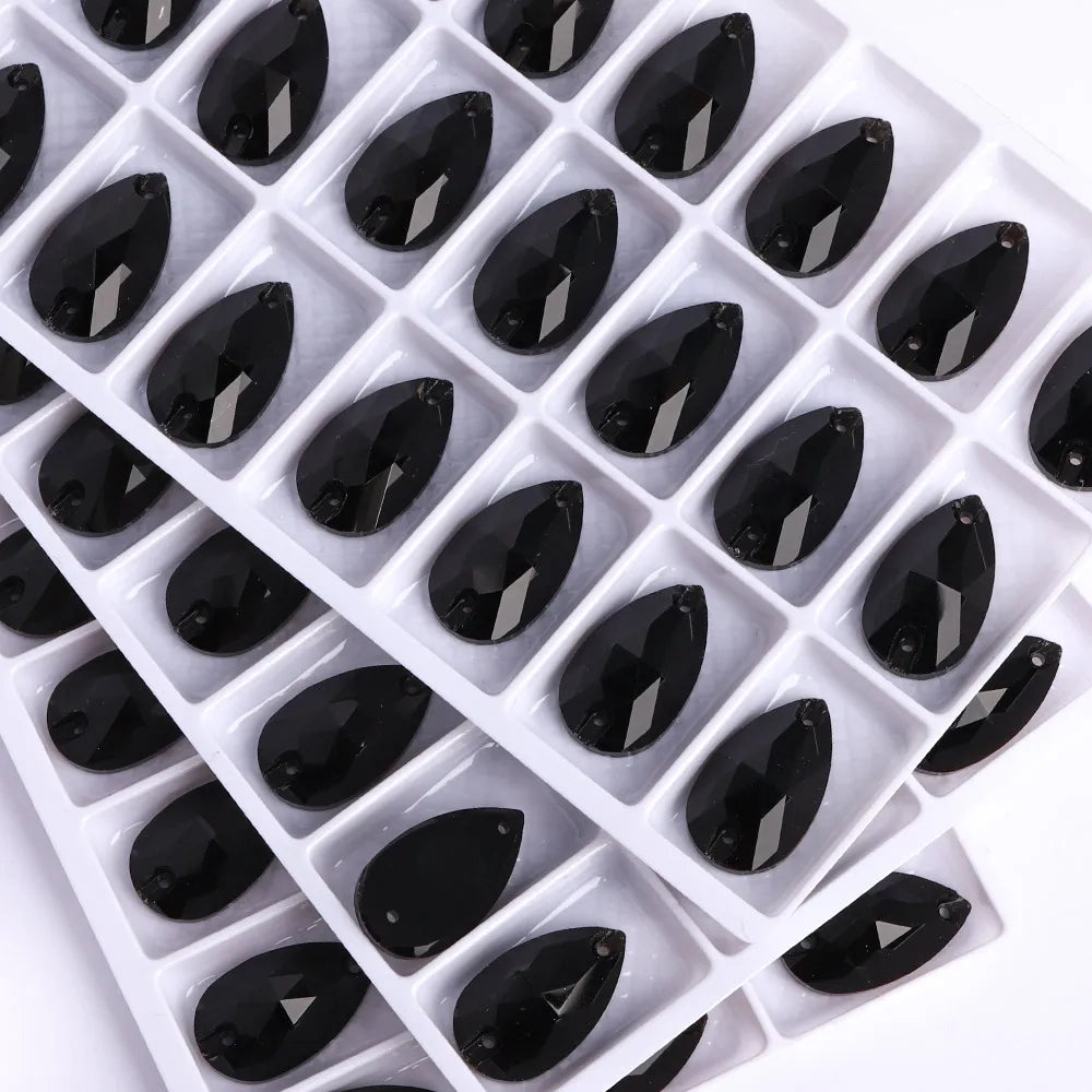 Wholesales Customize New Trend Drop  Shapes Colors Crystal Beads Sewing-On Rhinestones for Jewelry Clothes