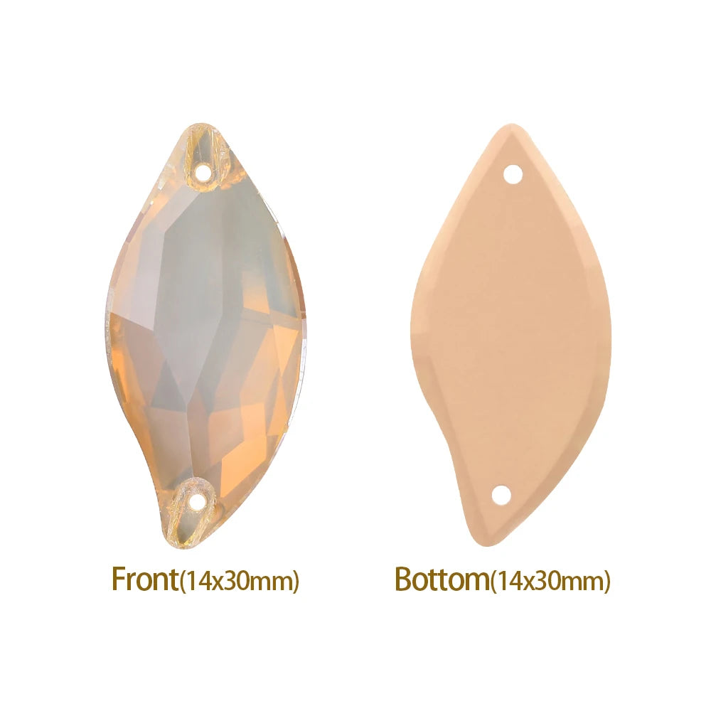 3254 QIYI Innovative Design Top Quality Grade AAAAAA Durable Clear Hard Pure Glass Flat Back Latest Fashion Sew-on Stone