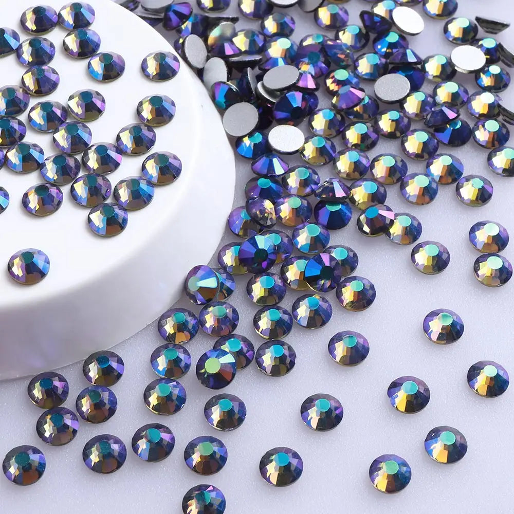 Wholesale High Quality Rhinestone Crystal AB Flat Back Glass Rhinestones Non Hotfix  Nail Art Crystal