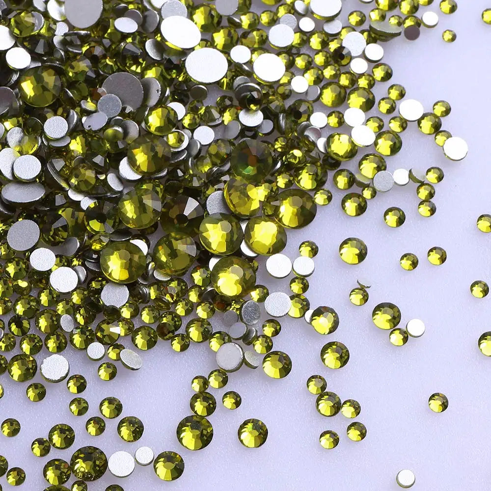 Wholesale Custom Ss4-ss20 Mix Size Rhinestone Non Hotfix Flat Back Rhinestones Bulk Crystal for Nair Art Decoration