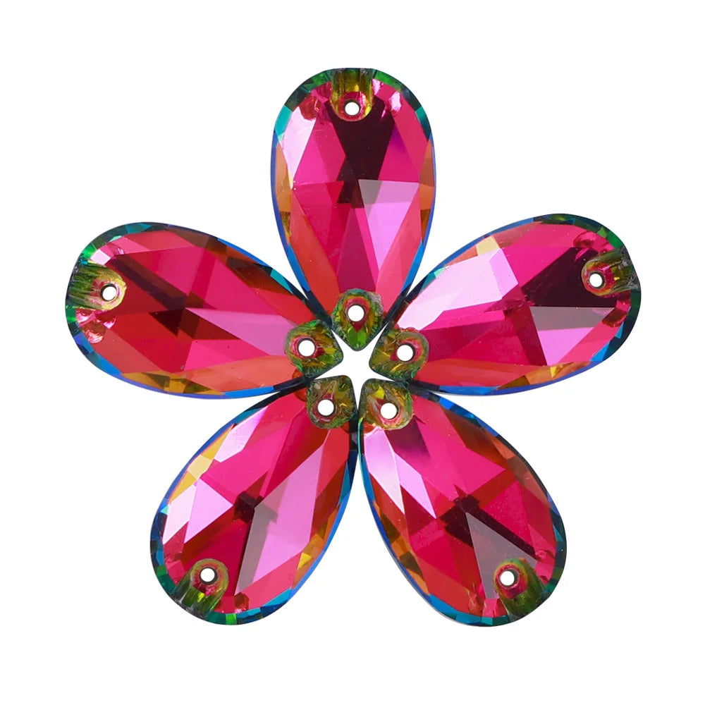 Wholesale  Drop Sew-on Stone K9 Crystal Flat Back  Rhinestones  Crystal for Sewing Glass Fancy Sew on Drop 3230