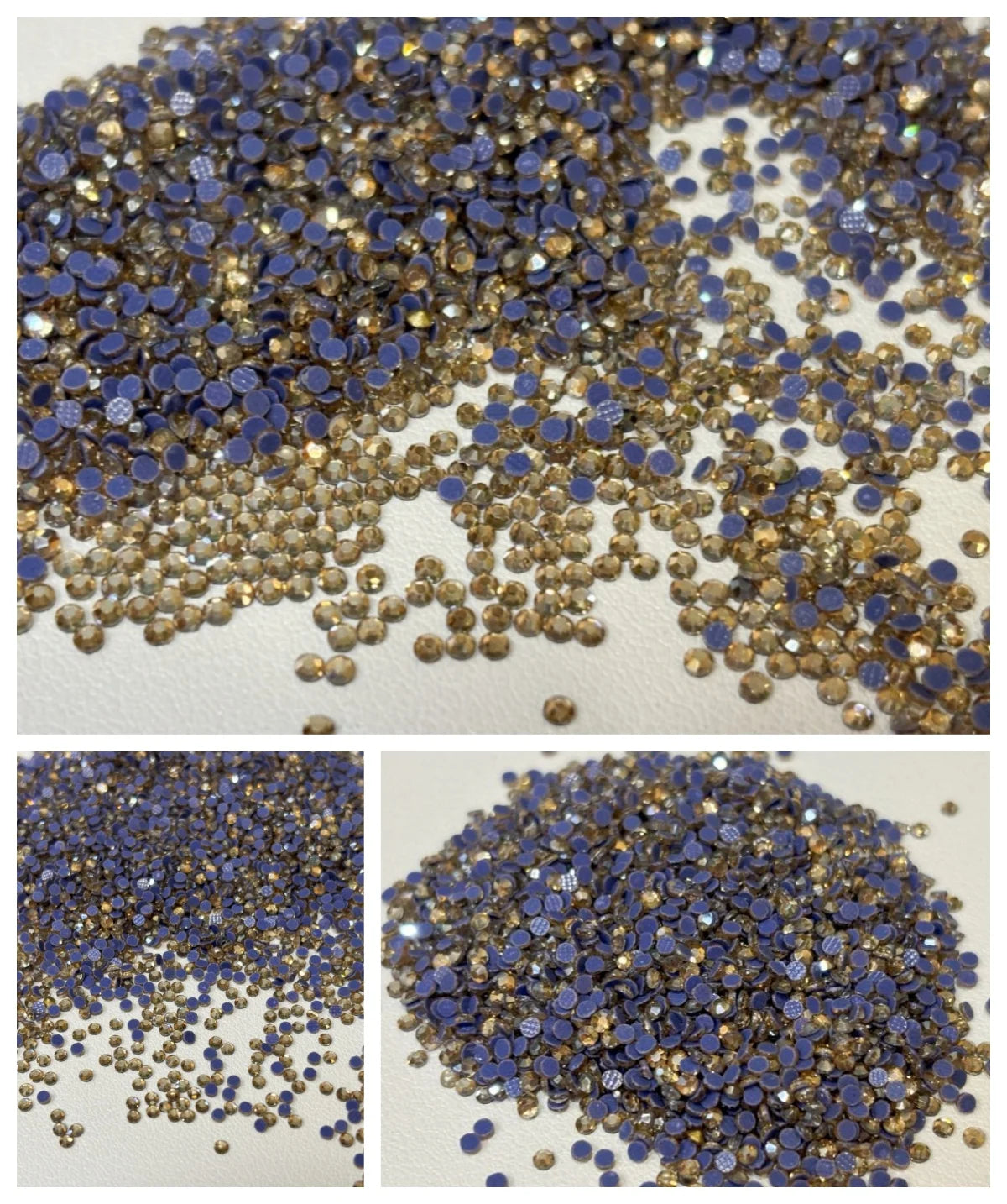 Gold AB Flat Back Rhinestone Factory Wholesale Hot Fix Glass Crystal Rhinestone Nail Art DIY Decoration Materials