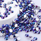 Glitter SS16 SS20 SS30 Peridot AB Flatback Glass Round Crystal Applique Non Hotfix Strass Rhinestones for Nail Art Decoration