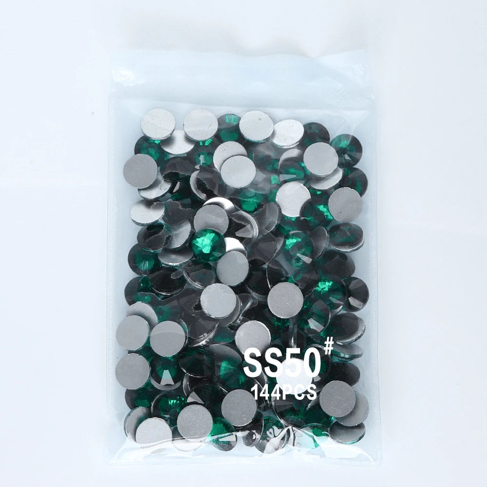 SS50 Rhinestone Big Size Wholesale Rhinestone Non Hotfix Flat Back Crystal  Glass Rhinestones for DIY Nail Gym Clothing
