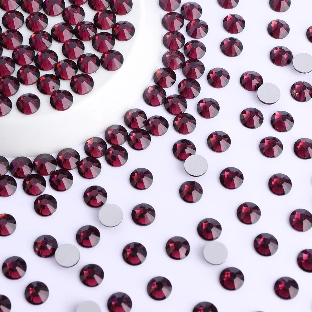 QIYI Wholesale 14400pcs Bulk Package Flatback Rhinestones Glitter Bling Glue on Luminous Rhinestones for Accessories