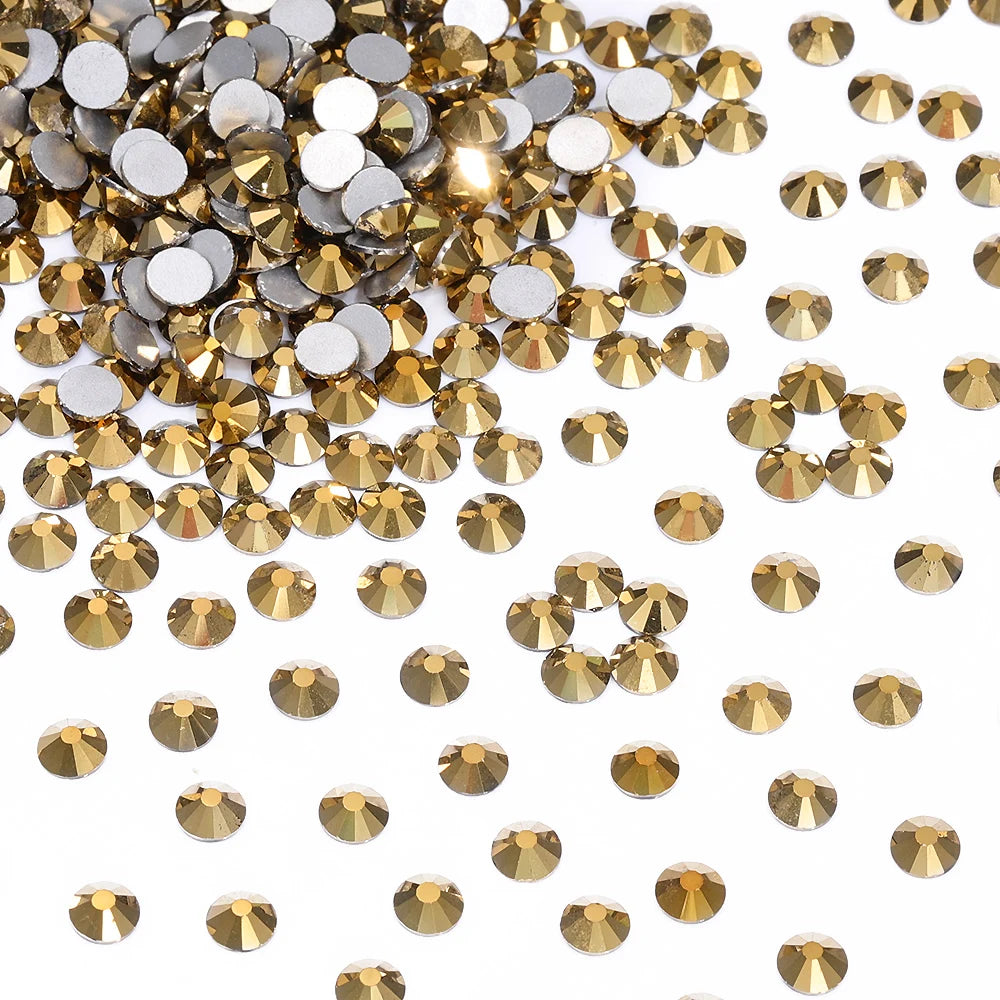 SS6-SS30 Wholesale Small Bag Non Hotfix Glue on 4A+ Quality Rhinestones Glass Crystal Flatback Regular Cut for Nail Art