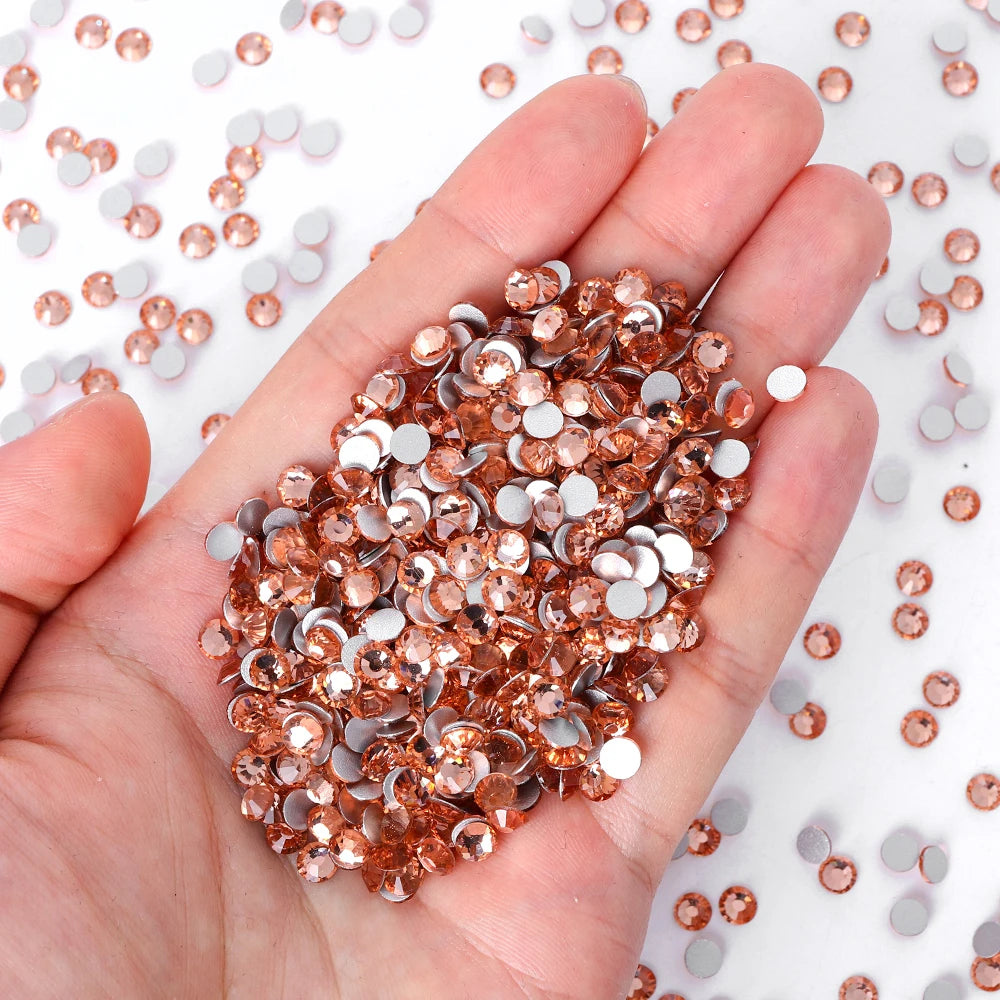 QIYI Wholesale 14400pcs Bulk Package Non Hotfix Rhinestones Glitter Bling Glue on Rhinestones for Accessories