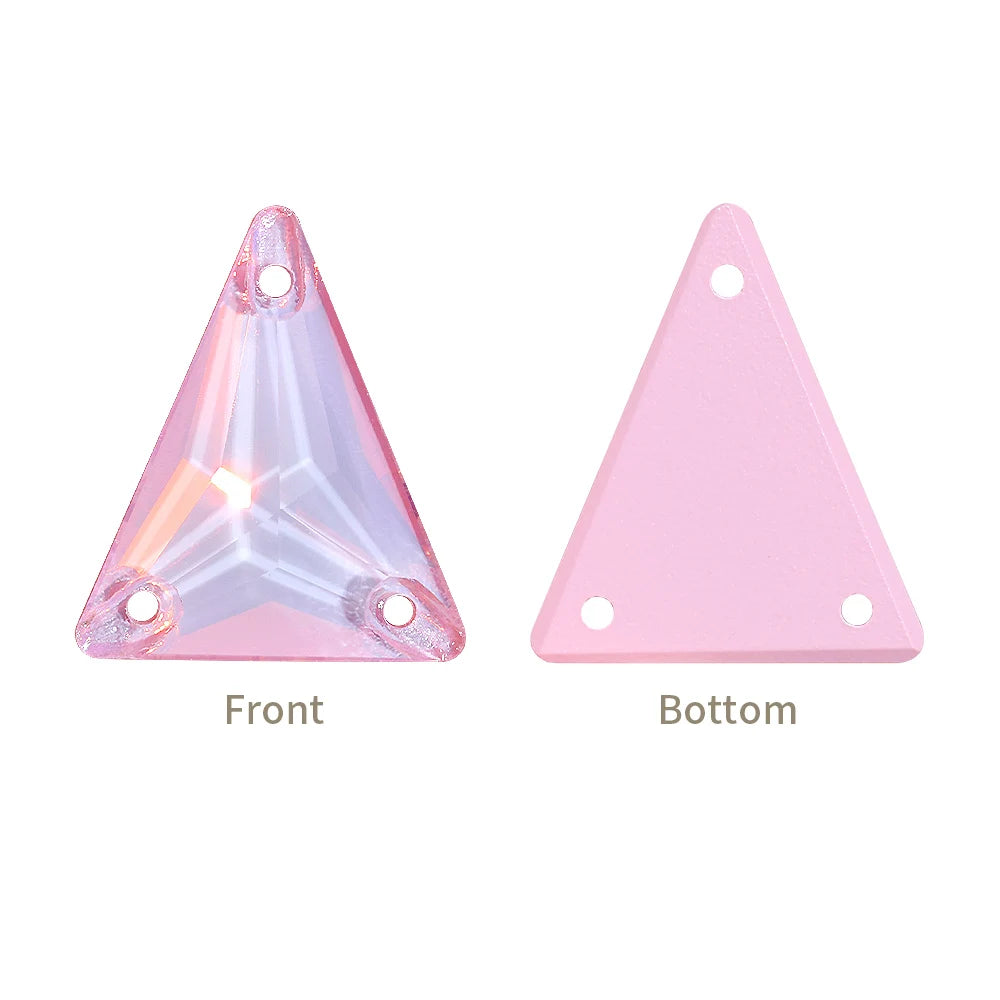 3271 Hot Selling Slim Triangle Factory Direct Wholesale High Quality Durable Shimmering Clear Glass Crystal Sew-On Rhinestones