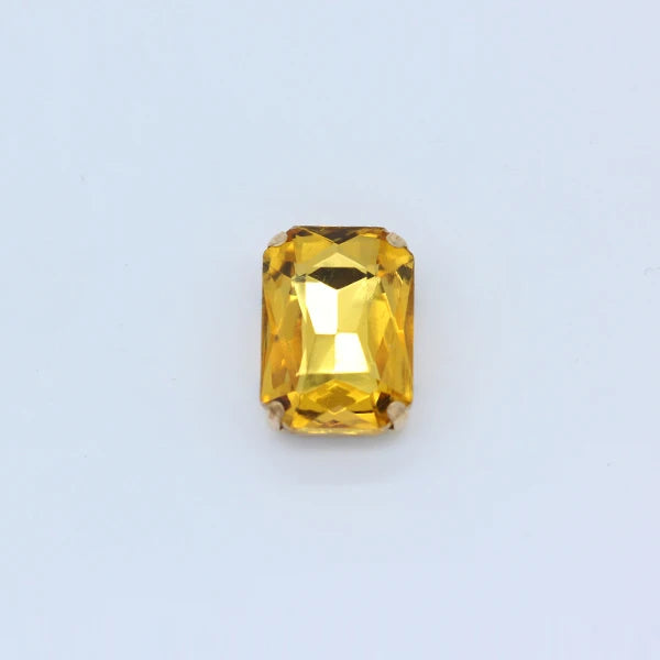 All-size 24-colors Flatback rectangle sew on glass stone Gems sewing crystal rhinestone gold plated button clothes Decorations