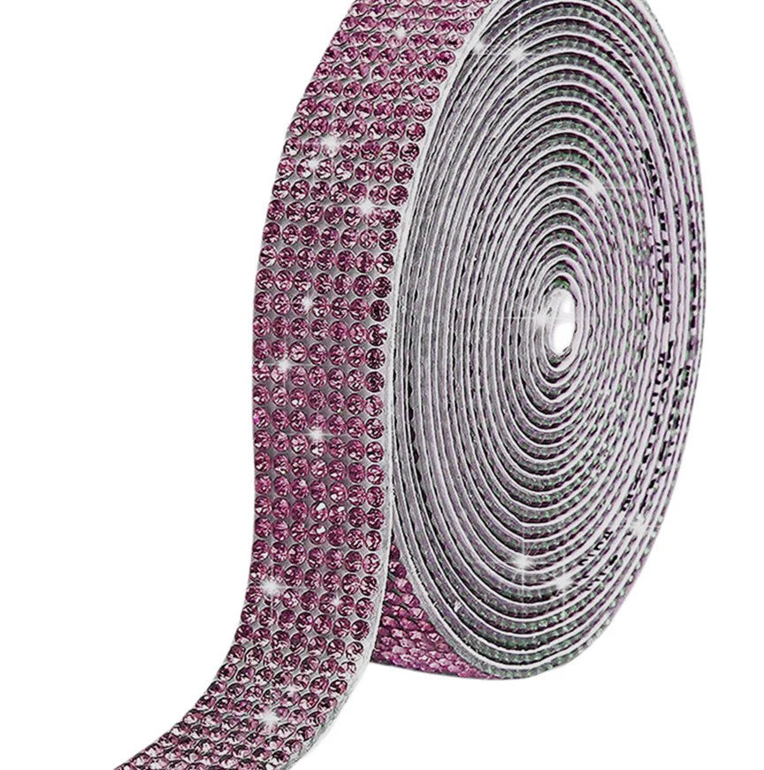 QIYI Wholesale Rhinestone Tape Self Adhesive Rhinestones Trimming Bling Crystal Glass Sheets Roll Wrap Sticker for Tumbler