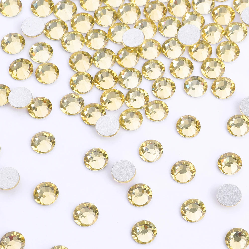 Factory Wholesale Big Bag Non Hotfix Rhinestones SS6-SS30 Glass Crystal Flatback Regular Cut Rhinestones for Nails Art