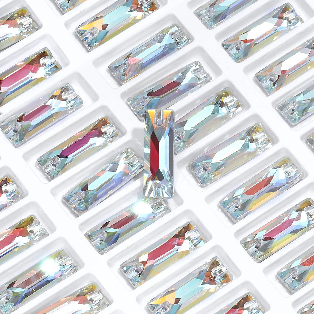 3250 Wholesale Rectangle  Cosmic  4*8/6*18/7*21/8.5*26mm Crystal Glass Sew-on Rhinestones Flatback or Clothing Decoration