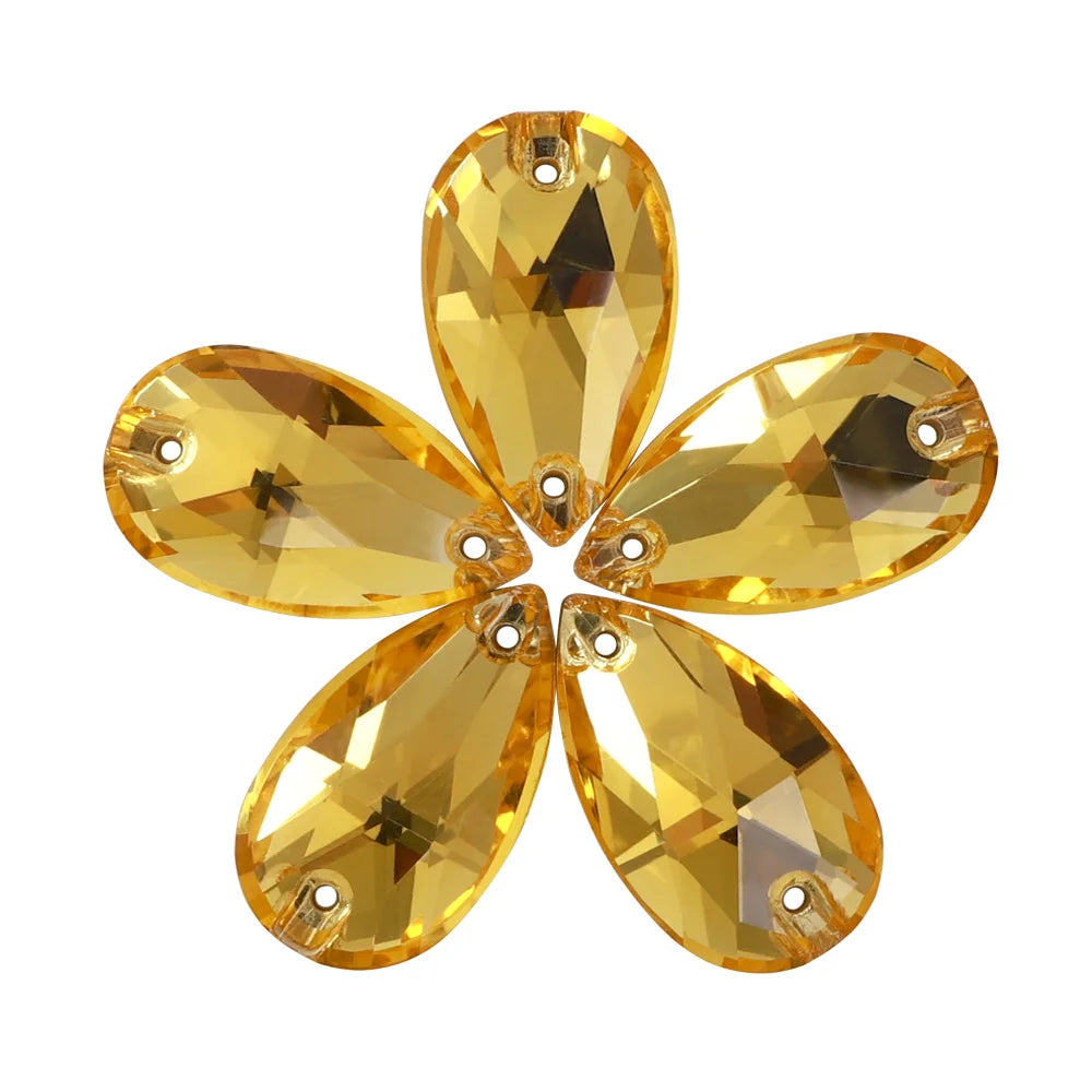 Wholesale  Drop Sew-on Stone K9 Crystal Flat Back  Rhinestones  Crystal for Sewing Glass Fancy Sew on Drop 3230