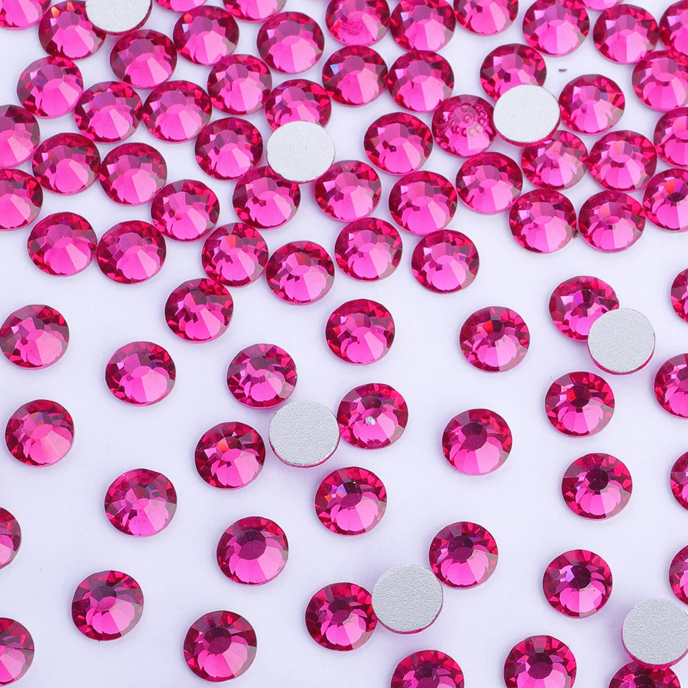 Pink Color SS6-SS30 Crystal Girls Love Rhinestone Bling Glitter Glue on Rhinestones for Gymnastics Performance Clothing