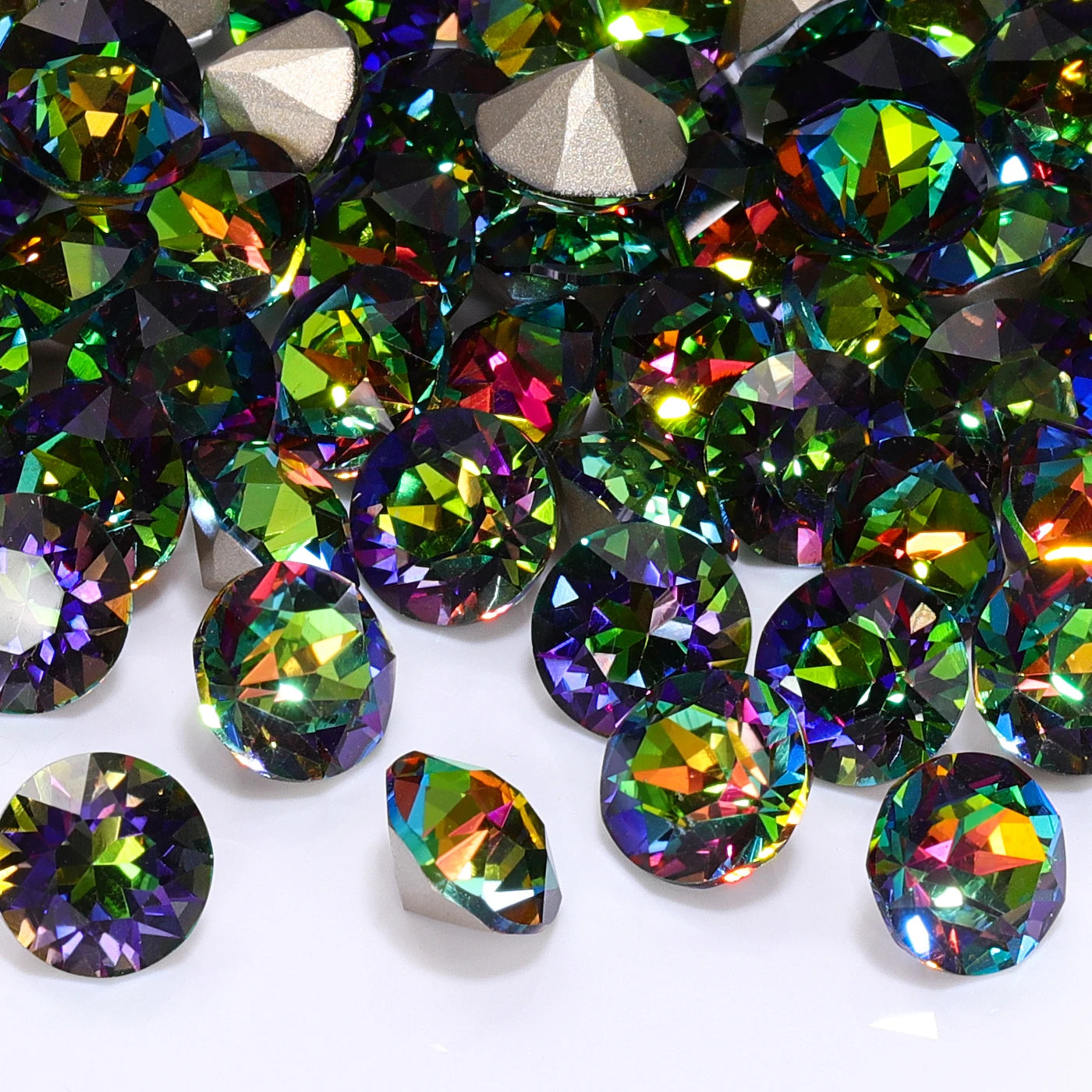 QIYI High Quality Factory Wholesale 200+ Colors Trendy Shimmer Luxury K9 XIRIUS Chaton Pointback Rhinestone for Decoration Cloth