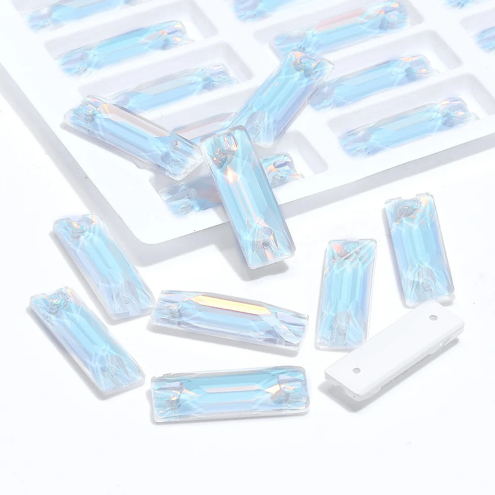 3250 Wholesale Rectangle  Cosmic  4*8/6*18/7*21/8.5*26mm Crystal Glass Sew-on Rhinestones Flatback or Clothing Decoration