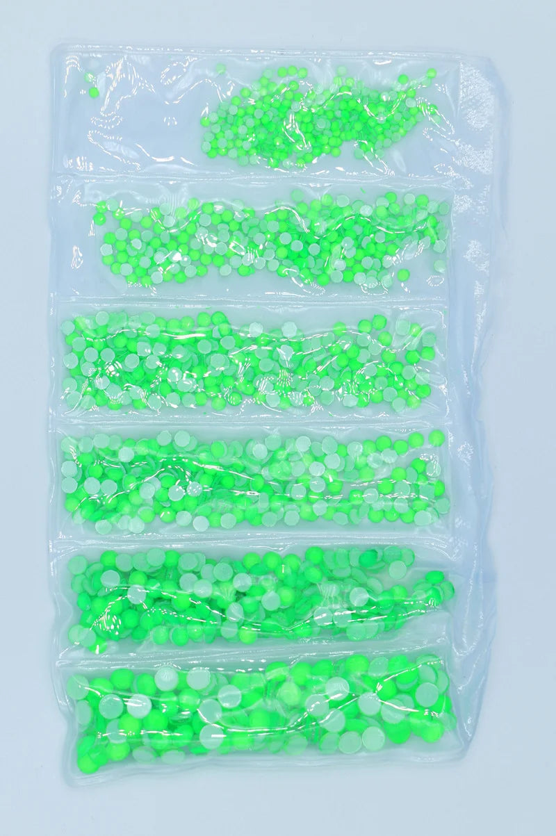Fluorescent Luminous Mix SS6-SS20 Non Hotfix Neon Rhinestone Noctilucent Electric Nail Art Decorations