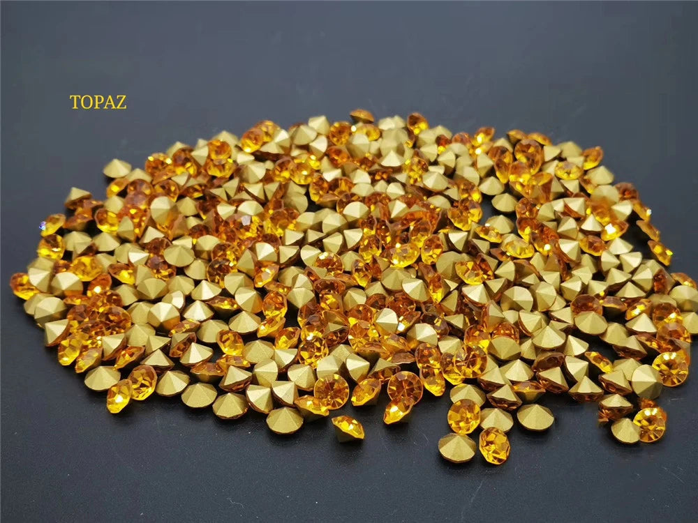 Factory Sales A-Level Bulk Nail Art Decorations Glass Rhinestone Accessories Pointed Bottom DIY Bags Garments Crystal