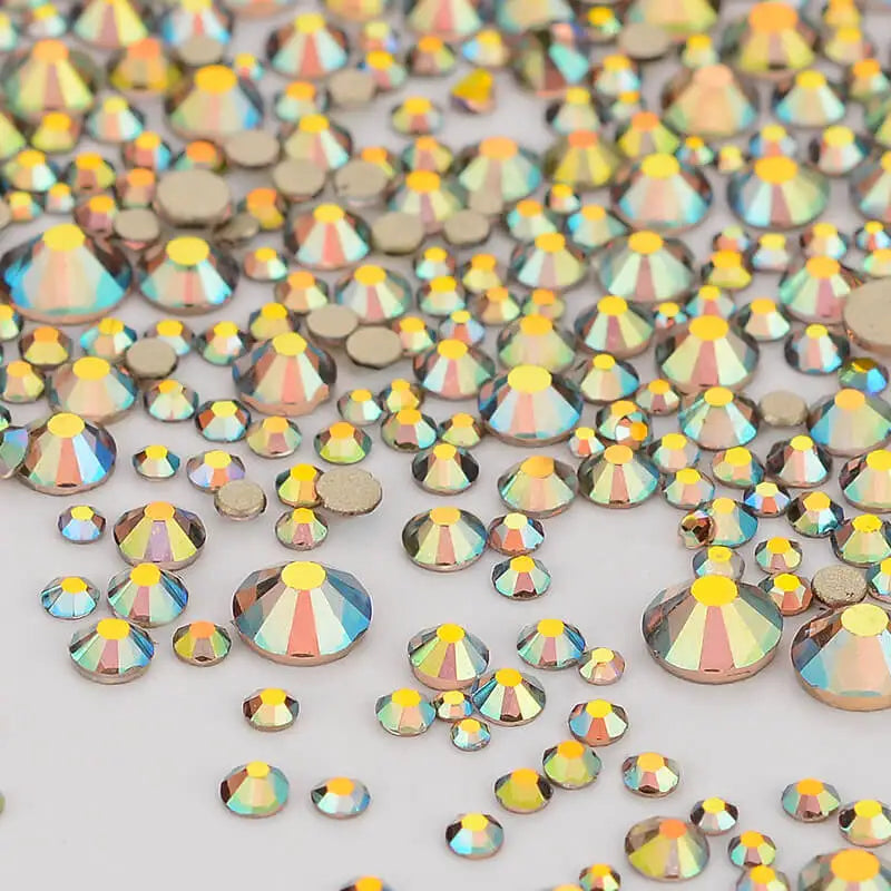 QIYI Rhinestone Mix Sizes Gems Charms Nail Art Rhinestones for Designs Flat Back Crystal High Quality Wholesale 3D Glass Silver