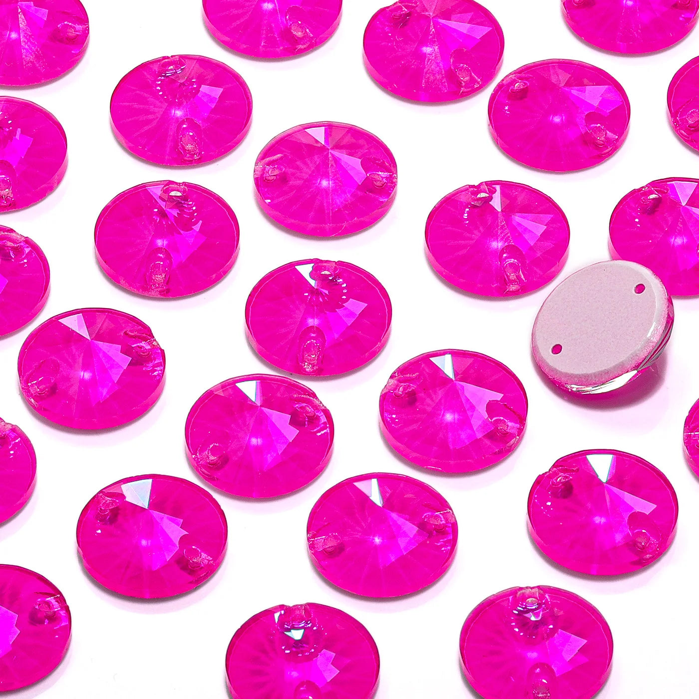 Ready to Ship Neon Rivoli Rhinestones 55 Colors Crystal  Sew-on Rhinestones Glass Clothing Flatback Sewing Stones for Women