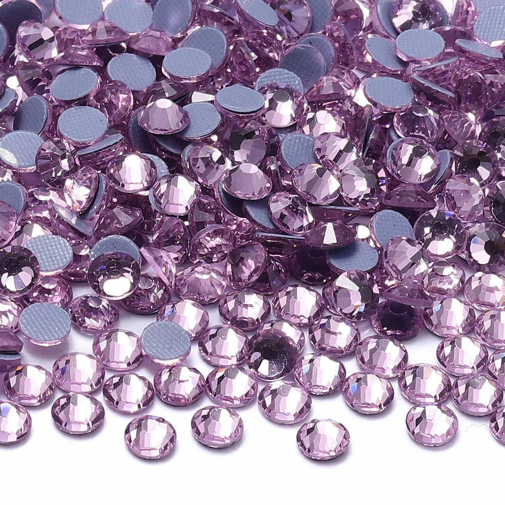 Wholesale Factory Price Flat Back Hotfix Glass Crystal Rhinestone Round Hotfix Crystal Stone Delicate for Clothing Accessories