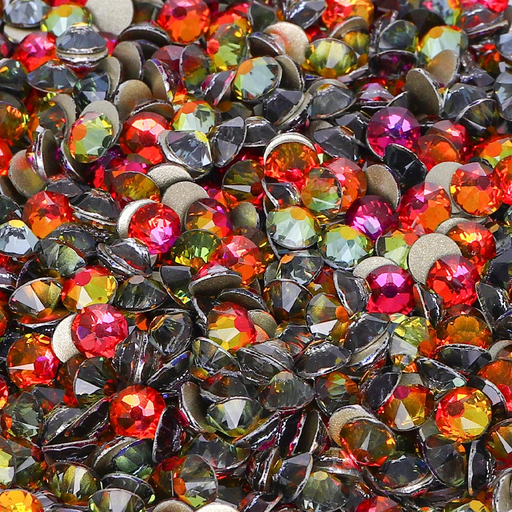 Factory Wholesale Glistening 2088 16 Cut Facets Multi Colors Size Flat Back Golden Bottom High Quality Rhinestone for Garment