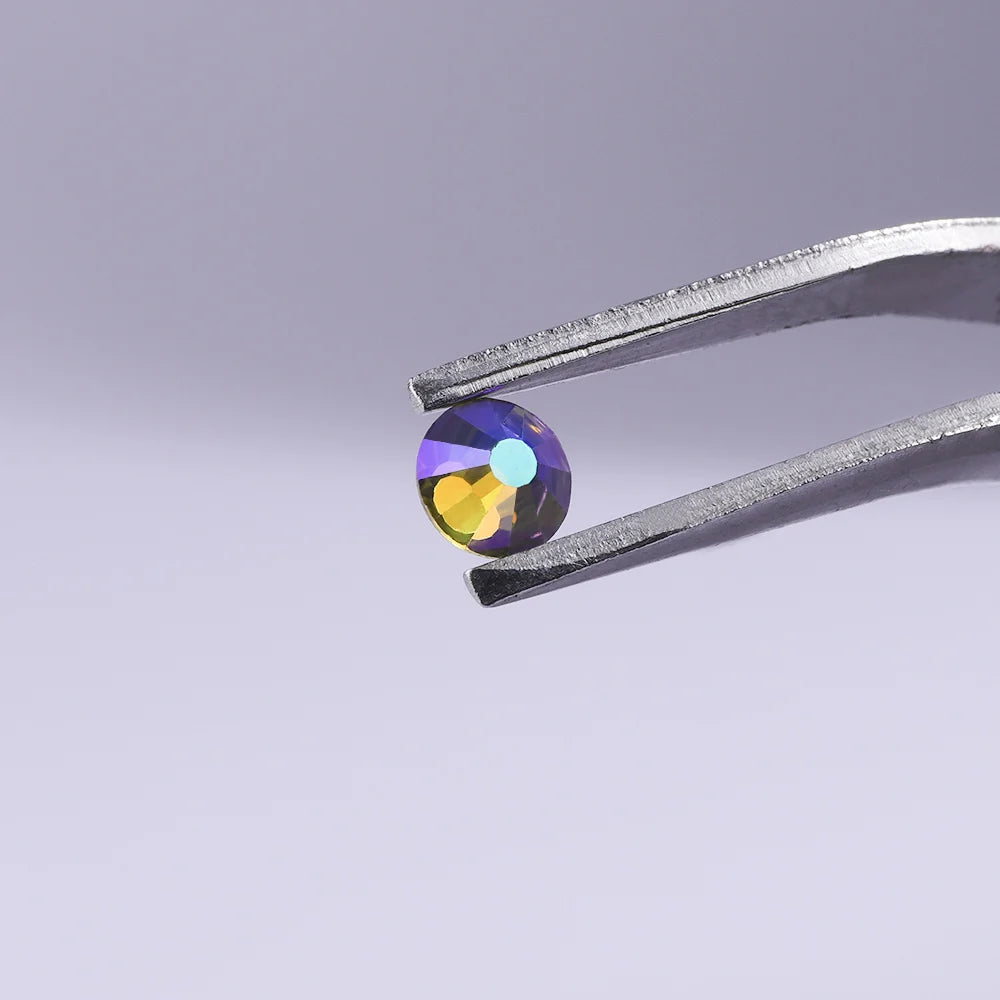 Crystal Sticker SS16 20 30 Lt Yellow AB Glass Rhinestone Applique Flatback Round Crystal Strass Beads for Performance Clothing