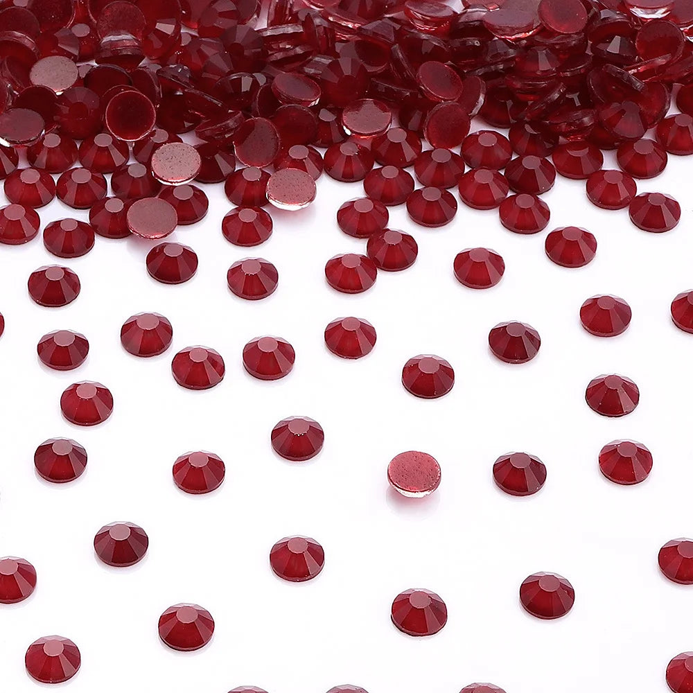Ready Stock 10 Kinds Red Colors S6-SS30 Bulk Regular Cut 12 Facets 4A+ Rhinestones Crystal Angola 2024 New Design Glass Clothing