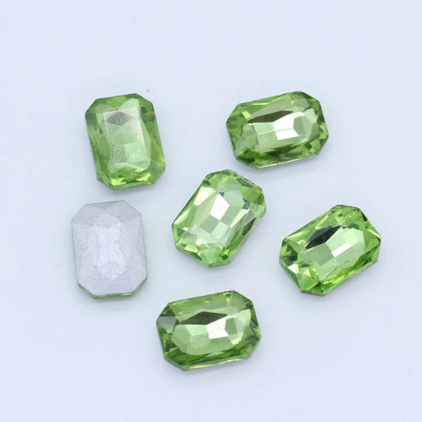 24-colors Rectangle fancy Glass stone pointed back foiled crystal rhinestone Jewels Counter decorations clothes shoes bags Gems