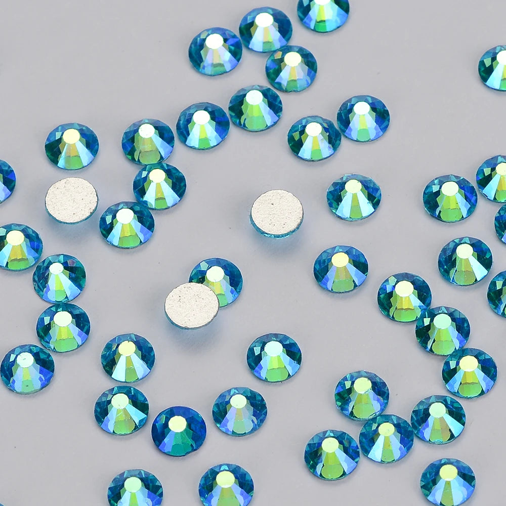 Wholesale Glitter Glass AB Crystals Nail Art Rhinestones Flat Back Non Hotfix Rhinestone Diamond for Fashion Jewelry Earring