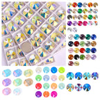 Top Quality Rivoli  80+ Colors Rhinestones Crystal AB Sew-on Rhinestones Glass Gems Clothing Flatback Sewing Stones for Women