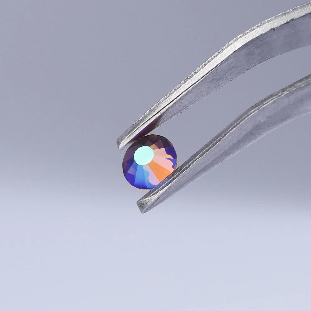 Diamond Stone Champagne Factory Wholesale Crystal AB Glass Flat Back Non Hot Fix Crystal Rhinestone in Bulk Silver 1 Bag Glue on