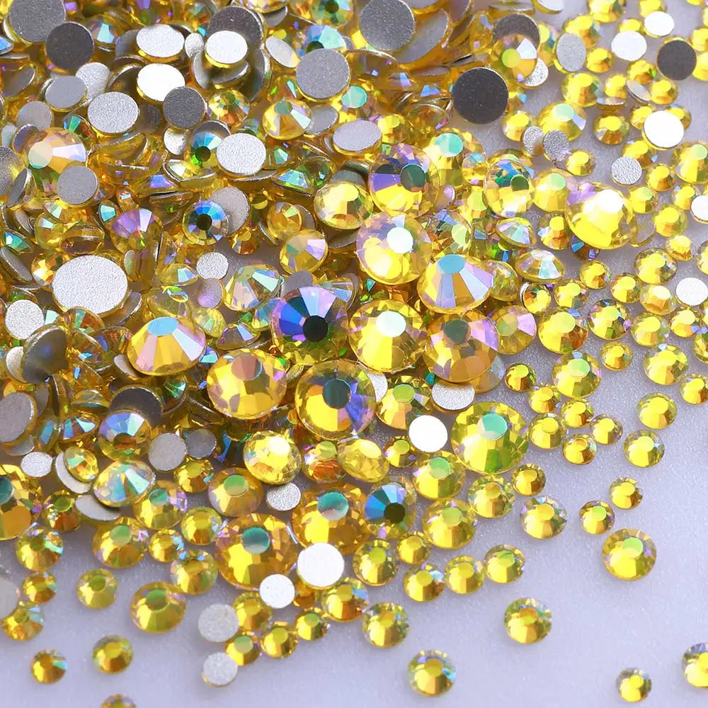 Wholesale High Quality Rhinestone Non Hotfix Bulk Transparent Crystal AB Glass Rhinestones Mixed Sizes